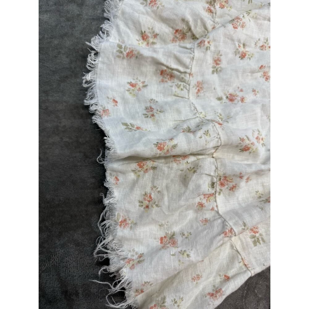 Reformation Linen Floral Maxi Dress Small Puff Sleeve Smocked Waist Cream Ivory - Picture 12 of 13